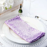 20inch x 20inch Lavender Lilac Premium Sequin Cloth Dinner Napkin | Reusable Linen