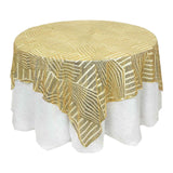 72inch Square Gold Diamond Glitz Sequin Table Overlay Topper