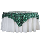 72inch x 72inch Hunter Emerald Green Premium Big Payette Sequin Overlay