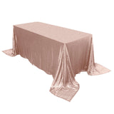 90 inch x 132 inch Rose Gold | Blush Premium Sequin Rectangle Tablecloth