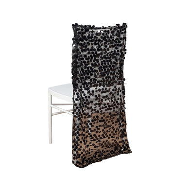 Sequin Chair Slipcover Big Payette Design for Chiavari Chairs Black - Glittering Chair Back Cover