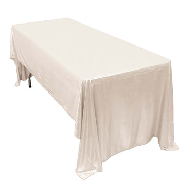 Sequin Dots Polyester 60"x126" Rectangle Tablecloth Shimmering Beige - Wrinkle Free & Sparkling Table Cover