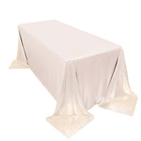 90x132inch Shiny Beige Polyester Rectangular Tablecloth With Shimmer Sequin Dots