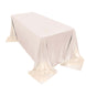 90x132inch Shiny Beige Polyester Rectangular Tablecloth With Shimmer Sequin Dots