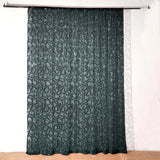 8ftx8ft Hunter Emerald Green Embroider Sequin Event Curtain Drape Sparkly Sheer Backdrop Event Panel