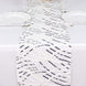 12x108inch White Black Wave Mesh Table Runner With Embroidered Sequins