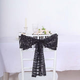 5 Pack Black Geometric Diamond Glitz Sequin Chair Sashes