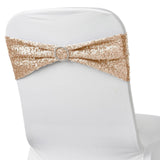 5 pack | 6x15 Blush | Rose Gold Sequin Spandex Chair Sash