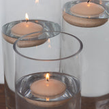 12 Pack 3inch Beige Floating Candles, Unscented Dripless Wax Discs for Centerpieces