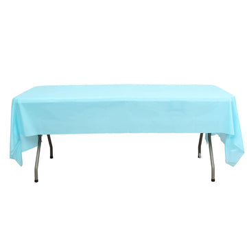 Plastic Table Cover Serenity Blue Rectangle - Lightweight PVC Disposable Tablecloth 54"x108"