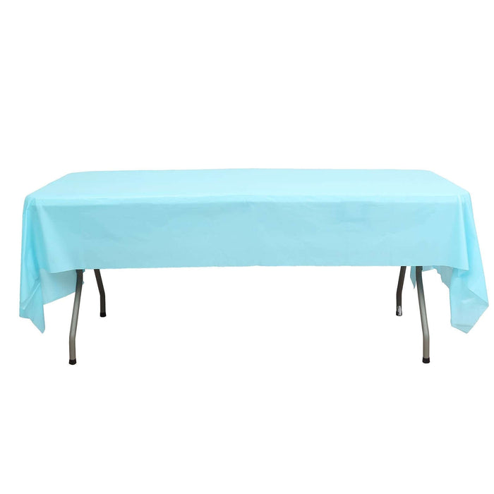 Serenity Blue Rectangle Plastic Table Cover, PVC Waterproof Disposable Tablecloth