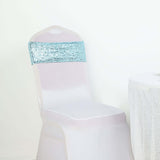 5 pack | 6x15 Serenity Blue Sequin Spandex Chair Sash