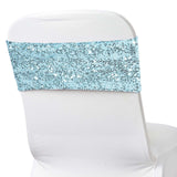 5 pack | 6x15 Serenity Blue Sequin Spandex Chair Sash