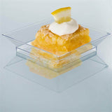 10 Pack - 4inch Clear Sleek Square Plastic Plates, Disposable Dessert Plates