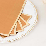 50 Pack Terracotta Soft 2 Ply Disposable Party Napkins with Gold Foil Edge