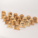 20 Pack Natural Rustic Wooden Arch 1-20 Table Numbers With Holder Base - 4.5inch Tall