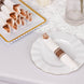 Set of 24 Pre Rolled White Paper Napkins with Rose Gold Plastic Silverware