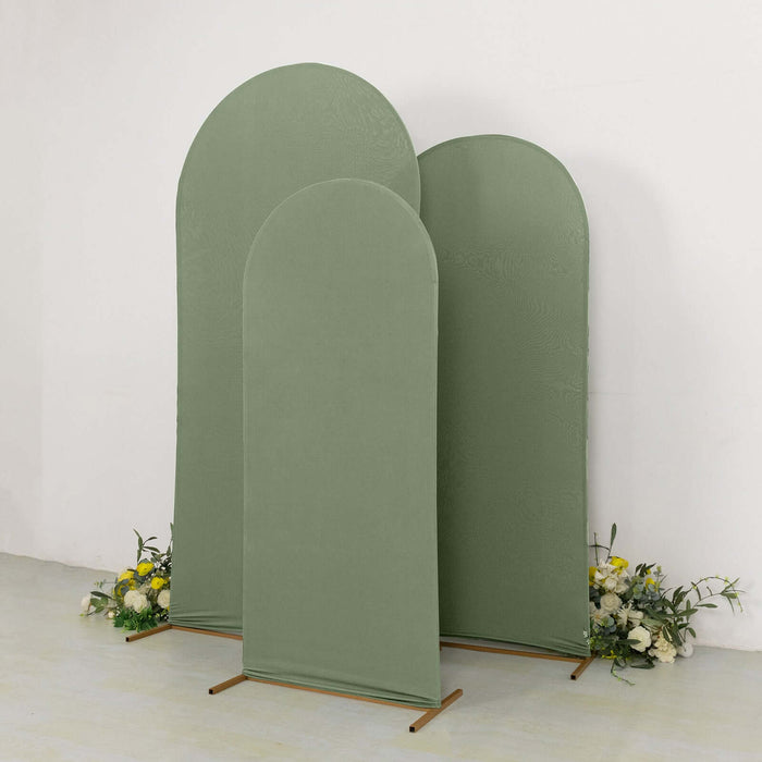 Set of 3 Matte Dusty Sage Green Spandex Fitted Chiara Backdrop Stand Cover