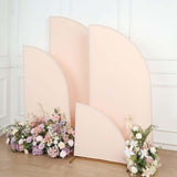 Set of 4 | Matte Blush Rose Gold Spandex Half Moon Chiara Backdrop Stand Covers