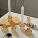 Set of 6 | 3inch Gold Ribbed Crystal Glass Taper Candle Holders, Tealight Pillar Candle Stands