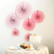 Set of 6 | Pink Paper Fan Decorations | Paper Pinwheels Wall Hanging Decorations Party Backdrop Kit | 8" | 12" | 16"