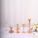 Set of 4 Assorted Gold Glass Taper Votive Candle Stands, Lined Crystal Glass Tea Light