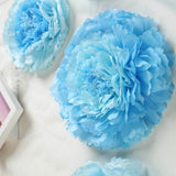 6 Multi Size Pack | Carnation Aqua Blue Dual Tone 3D Wall Flowers Giant Tissue Paper Flowers - 12",16",20"