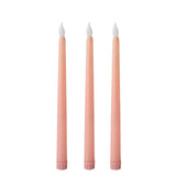 3 Pack | 11inch Blush Unscented Flickering Flameless LED Taper Candles#whtbkgd