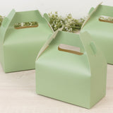 25 Pack Candy Gift Tote Gable Boxes, Matte Sage Green Party Favor Treat Boxes - 6"x3.5"x7"