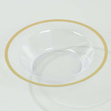 20 Pack Clear Disposable Salad Soup Bowls with Gold Rim, 12oz Round Plastic Dessert Serving Bowls