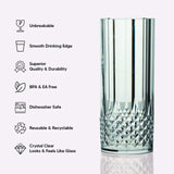 6 Pack 14oz Dusty Rose Crystal Cut Reusable Plastic Cocktail Tumbler Cups