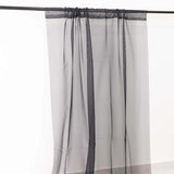 Premium Black Chiffon Curtain Panel, Backdrop Ceiling Drapery With Rod Pocket