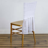 White Sheer Spandex Chair Tutu Cover Skirt, Wedding Event Chair Decor