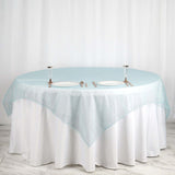 72" x 72" Light Blue Square Organza Overlay