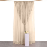 10ft Nude Dual Layered Sheer Chiffon Polyester Backdrop Curtain With Rod Pockets