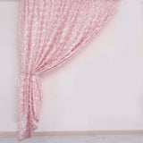 8ftx8ft Blush Satin Rosette Event Curtain Drapes, Backdrop Event Panel