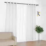 2 Pack | Handmade White Faux Linen Curtains 52x96inch Curtain Panels With Chrome Grommets