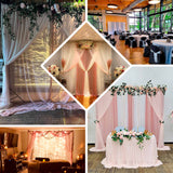 Decorative fabric backdrops for events in various styles and settings.