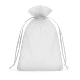 Sheer white organza gift bag with drawstring closure #whtbkgd