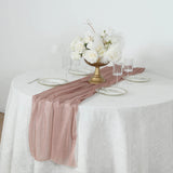 Rose Gold Sparkling Glitter Gauze Table Runner, Reusable Wrinkle Free Sheer Table Runner