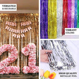 8ft Royal Blue Metallic Tinsel Foil Fringe Doorway Curtain Party Backdrop