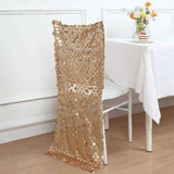 Matte Champagne Big Payette Sequin Chiavari Chair Slipcover