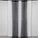 2 Pack Black Sequin Event Curtain Drapes with Rod Pockets, Seamless Backdrop Event Panels