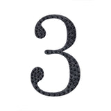 6inch Black Decorative Rhinestone Number Stickers DIY Crafts - 3#whtbkgd