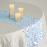 13x108 inches Iridescent Blue Big Payette Sequin Table Runner