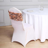 5 Pack | Big Payette Sequin Round Chair Sashes - Blush | Rose Gold