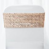 5 pack | 6x15 Blush | Rose Gold Sequin Spandex Chair Sash