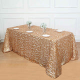 90x156inch Matte Champagne Big Payette Sequin Rectangular Tablecloth - Premium Collection