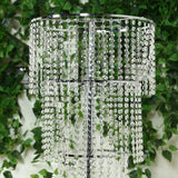 4ft Tall Event Centerpiece in Acrylic Clear Beaded Chandelier for Elegant Wedding
