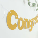 3ft Gold Glittered Congrats Paper Hanging Garland Banner Party Decor